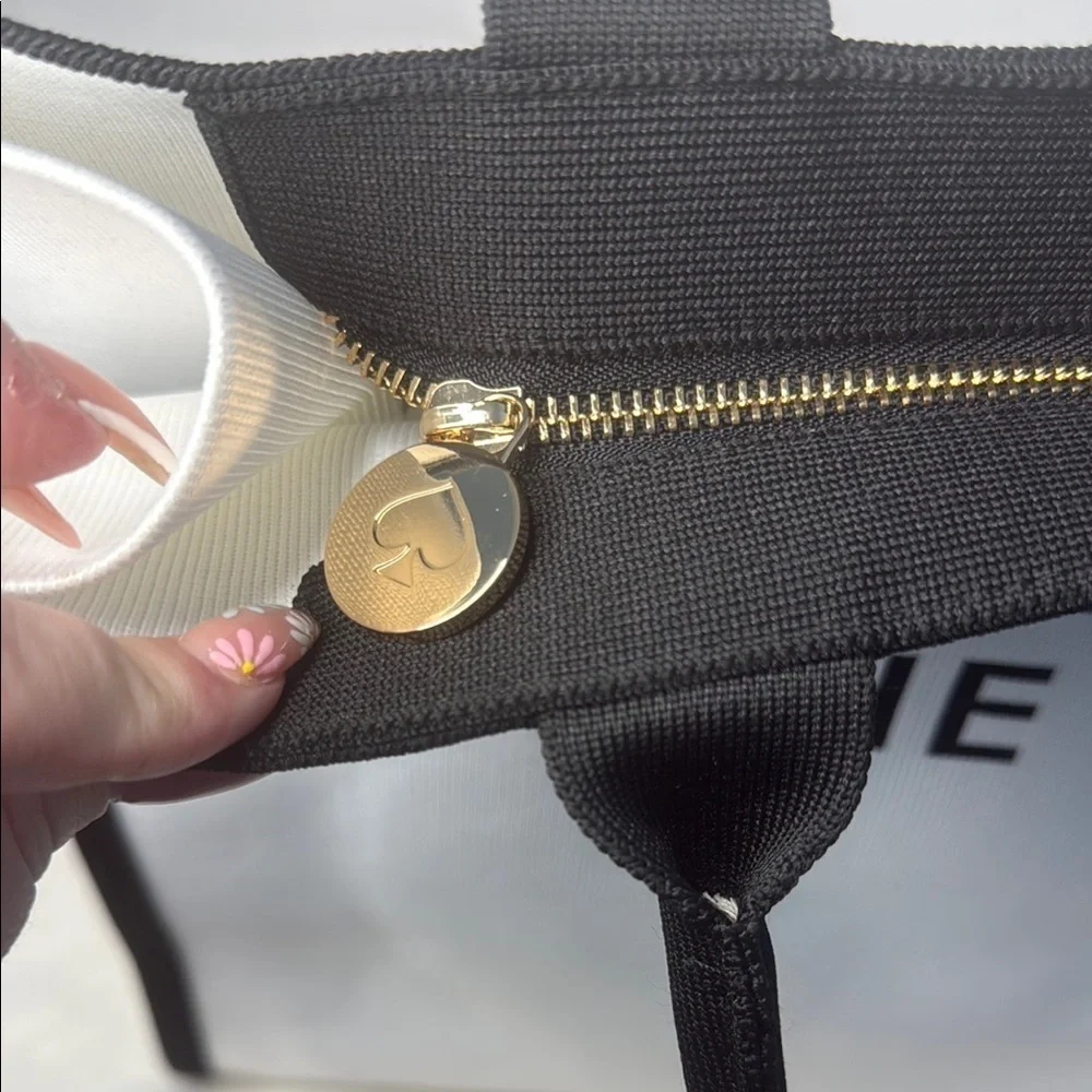 Kate Spade knit color block Black and White Tote Bag NWT